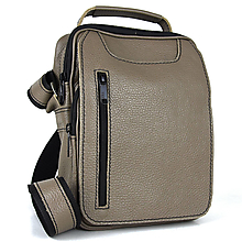 Pánske tašky - Luxusná kožená etuja z pravej, hrubkovaná koža, khaki farba - 15714830_