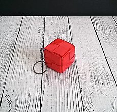 Kľúčenky - Prívesok kocka (Červený) - 15716696_