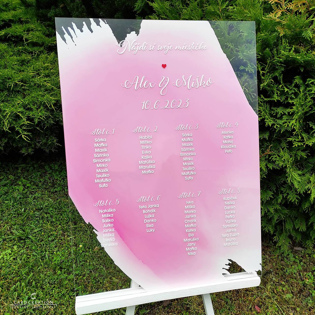 Zasadací poriadok na dymovom plexiskle ZP007