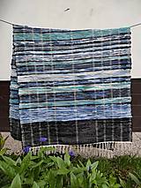 Úžitkový textil - Ručne tkaný koberec - tyrkysový cca 100x200 cm - 15718238_