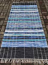 Úžitkový textil - Ručne tkaný koberec - tyrkysový cca 100x200 cm - 15718239_