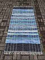 Úžitkový textil - Ručne tkaný koberec - tyrkysový cca 100x200 cm - 15718240_