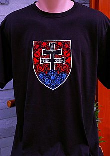 Pánske oblečenie - Pánske vyšívané tričko - Slovensko (Veľký znak) - 15719425_
