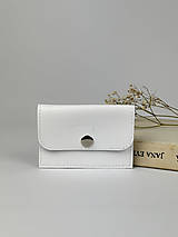 Kabelky - Kožená mini peňaženka (biela) - 15717925_
