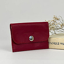 Kabelky - Kožená mini peňaženka (dark magenta) - 15717904_