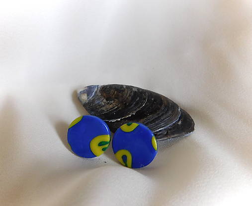 Náušnice - napichovačky modrásky / výpredaj - 15717784_