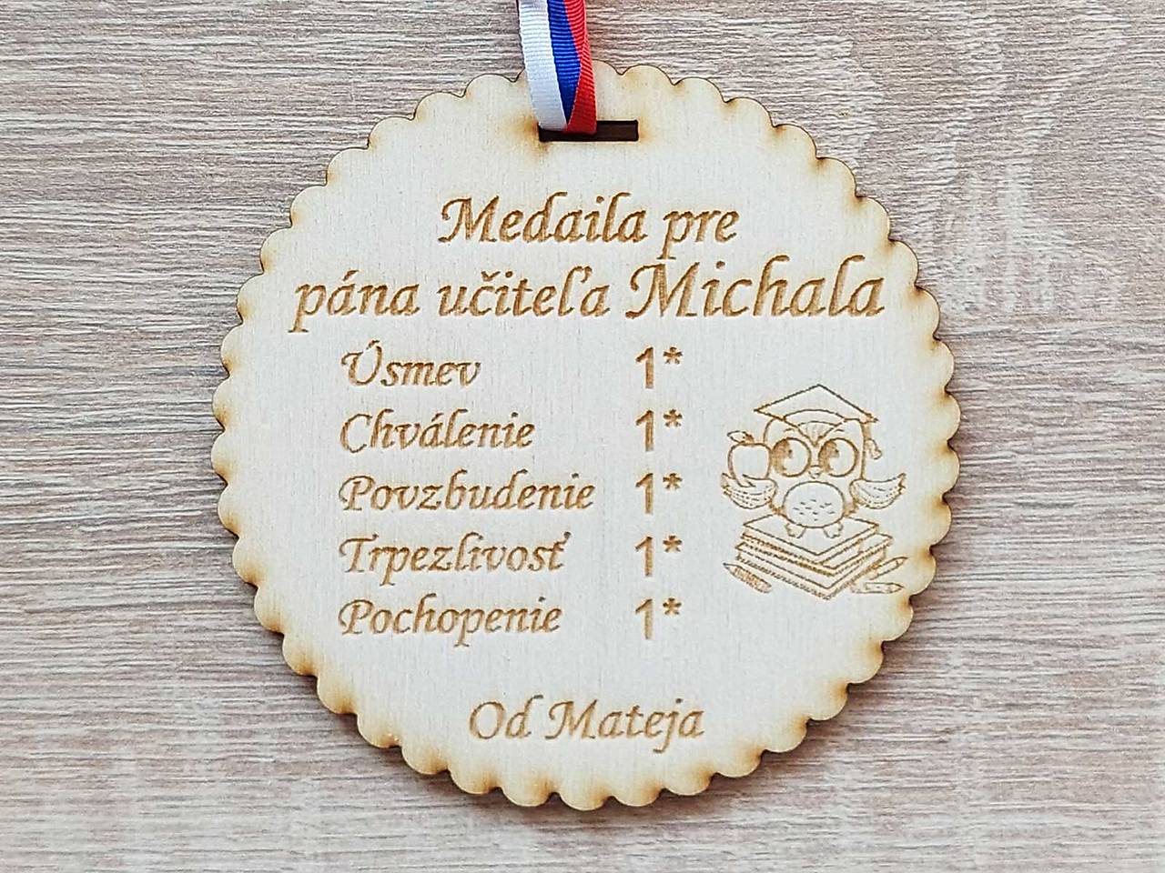 Darček pre pána učiteľa medaila 9cm
