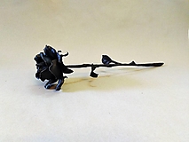 Dekorácie - kovaná čierna ruža - 15719035_