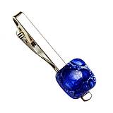 Pánske šperky - Originálna spona na kravatu modré bublinkové sklo - 15719110_