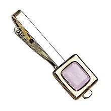 Pánske šperky - Originálna spona na kravatu, lila, ručne maľované sklo s platinou - 15719160_