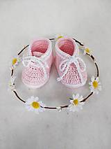 Detské topánky - Háčkované topánočky - ružové tenisky - 15718154_