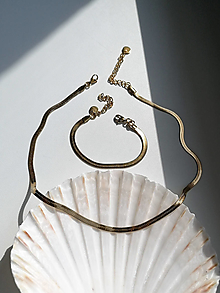 Sady šperkov - Nera - vodeodolný náramok a náhrdelník z retiazky - 15718967_