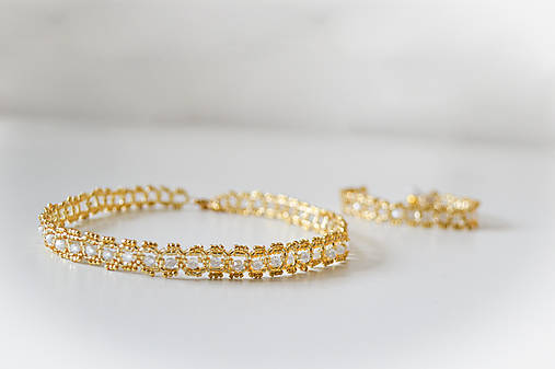 Náhrdelníky - Ručne šitý choker JaNiHa - 15717425_