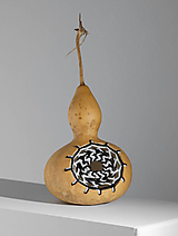 Dekorácie - Gourd #G09 | Kalabasa, prírodná drevená dekorácia - 15719495_
