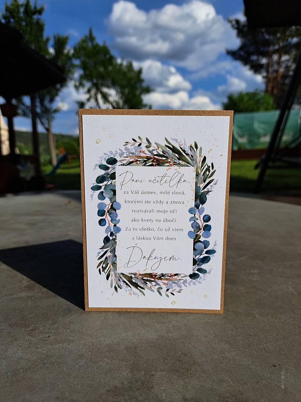 Pohľadnica Ďakujem (učiteľka, učiteľ) - DOPREDAJ