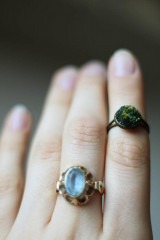 Prstene - Machové prstene ručne vyšívané - 15720074_
