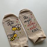 Ponožky, pančuchy, obuv - Maľované ponožky pre PANI UČITEĽKU včielok - 15721430_