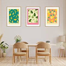 Grafika - Avokáda (Avocados) retro farebný minimalistický print (plagát) (PDF Set 3 - Avocados + Pineapples + Bananas plagáty) - 15721301_