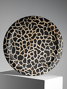 Nádoby - Plate #T05 | Drevený tanier, vyrezávaný, brúsený, maľovaný - 15719558_