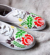 Ponožky, pančuchy, obuv - folklórne plátenky, rôzne farby (Pestrofarebná) - 15722611_