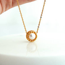 Sady šperkov - Jemný perlový set s pozlátenými korálkami (Ag925 a 316L) (Prívesok) - 15721899_