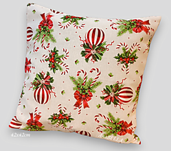 Úžitkový textil - Vianočná obliečka gule a lízanky - 15721769_