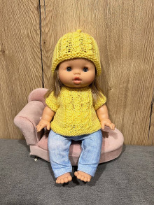 Hračky - Oblečenie pre bábiku MINIKANE - 34 cm, žltá - 15723529_
