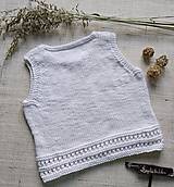 Topy, tričká, tielka - Ručne pletený crop top 100% bavlna - 15723806_