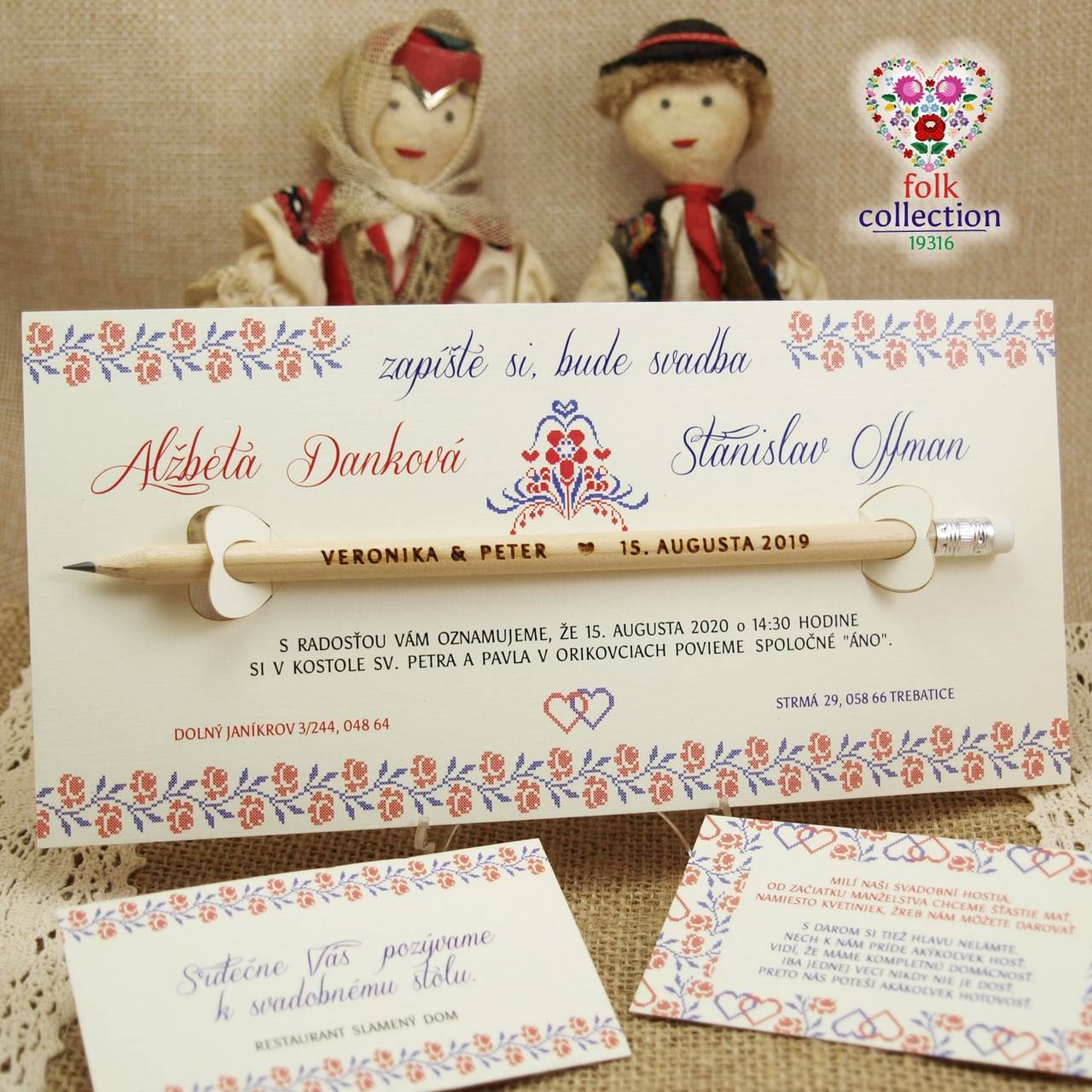 Svadobné oznámenia s gravírovanou ceruzkou 19316