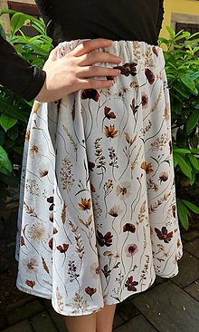 Sukne - Kruhová sukňa s kvetinovým motivom - 15725863_