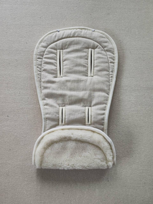 Detský textil - VLNIENKA podložka do kočíka BUGABOO FOX /Bee / Buffalo/ Cameleon/ Donkey 100% WOOL Merino Natural 100% ľan Ecra - 15724840_