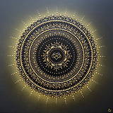 Obrazy - Mandala NEKONEČNÁ LÁSKA A ŠŤASTIE ❤️ (black-gold) 60 x 60 - 15725449_