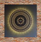 Obrazy - Mandala NEKONEČNÁ LÁSKA A ŠŤASTIE ❤️ (black-gold) 60 x 60 - 15725493_