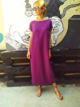 Šaty - 'midi šaty s chrbtovým dekoltom - tmavá mauve' - 15723860_