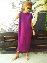 Šaty - 'midi šaty s chrbtovým dekoltom - tmavá mauve' - 15723863_