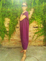 Šaty - 'midi šaty s chrbtovým dekoltom - tmavá mauve' - 15723868_