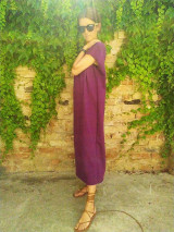 Šaty - 'midi šaty s chrbtovým dekoltom - tmavá mauve' - 15723869_