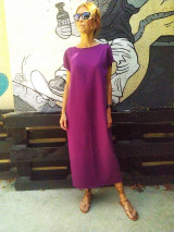 Šaty - 'midi šaty s chrbtovým dekoltom - tmavá mauve' - 15723870_