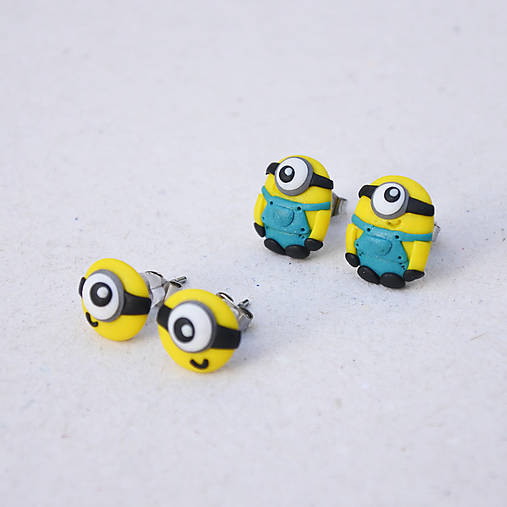 Náušnice - Mini minions (• • REZERVOVANÉ) - 15727160_