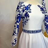 Šaty - Spoločenské šaty Floral Folk - " White & blue " - 15726860_