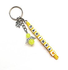 Kľúčenky - Kľúčenka s menom a anjelikom (žltá) - 15727091_