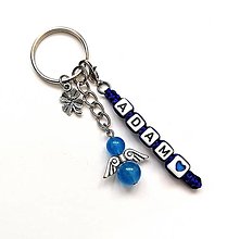 Kľúčenky - Kľúčenka s menom a anjelikom (modrá) - 15727094_