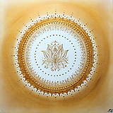 Obrazy - Mandala LOTOSOVÝ KVET ŠŤASTIA (gold-white) 50 x 50 - 15726092_