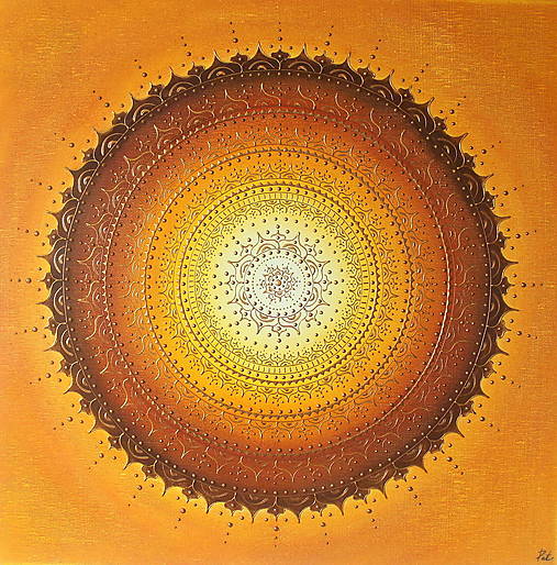 Obrazy - Mandala ENERGIA s efektom hrdze 80 x 80 - 15726094_