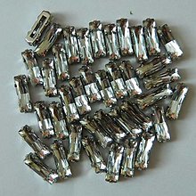 Iný materiál - 14x4 mm štrasové kamienky obdĺžnik krystal sklenené - 15726263_