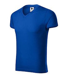 Polotovary - Pánske tričko SLIM FIT V-NECK kráľovská modrá 05 - 15726511_