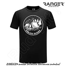 Topy, tričká, tielka - Tričko RANGER® - motív Turistika 01 (Čierno-biela) - 15728718_