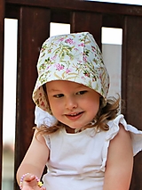 Detské čiapky - Letný detský čepiec ružová záhrada ivory - 15730360_