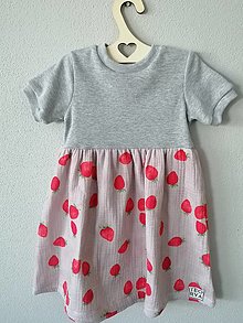 Detské oblečenie - Šaty veľkosť 98 (dĺžka 55cm) Srdiečka - 15729144_
