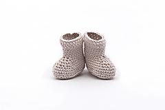 Detské topánky - Béžové papučky BAVLNA - 15730152_